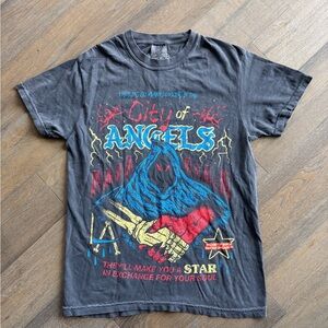 Wizard of Barge LA City of Angels Graphic Tee - NEW Vintage Black